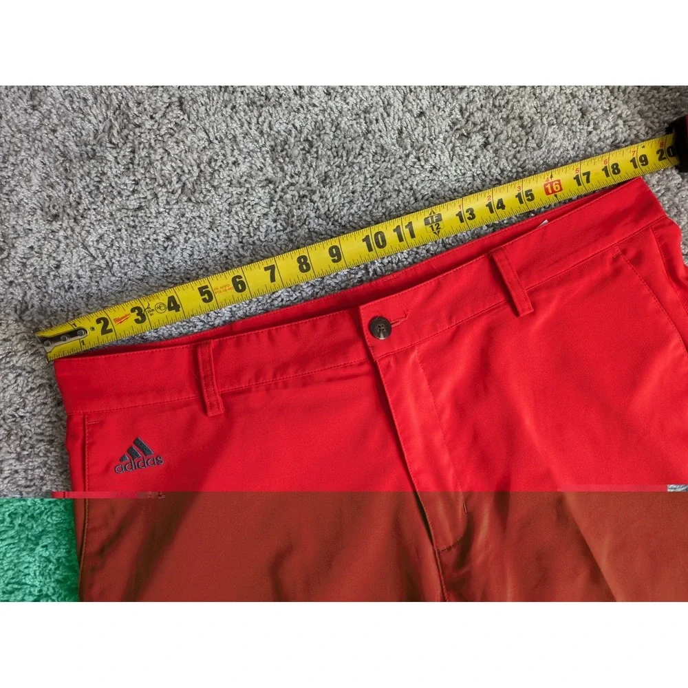 Adidas Climalite Men's Golf‎ Pants Orange 3 Stripe 36x32 Lightweight